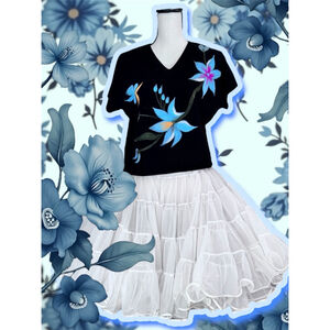 Partners Please Malco Modes White Petticoat Crinoline - Square Dance 565 Petite